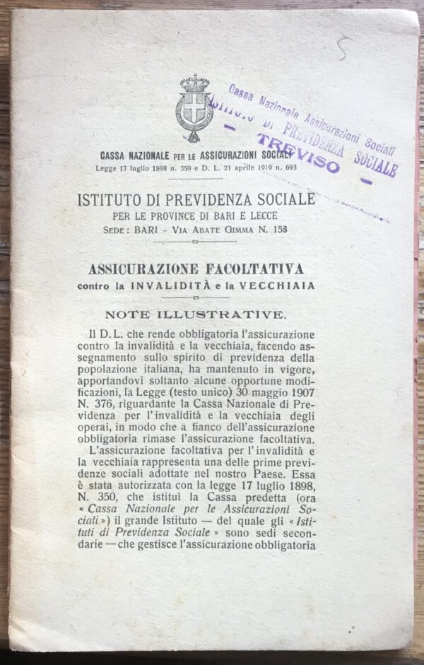 Assicurazione facoltativa contro la invalidità e la vecchiaia.