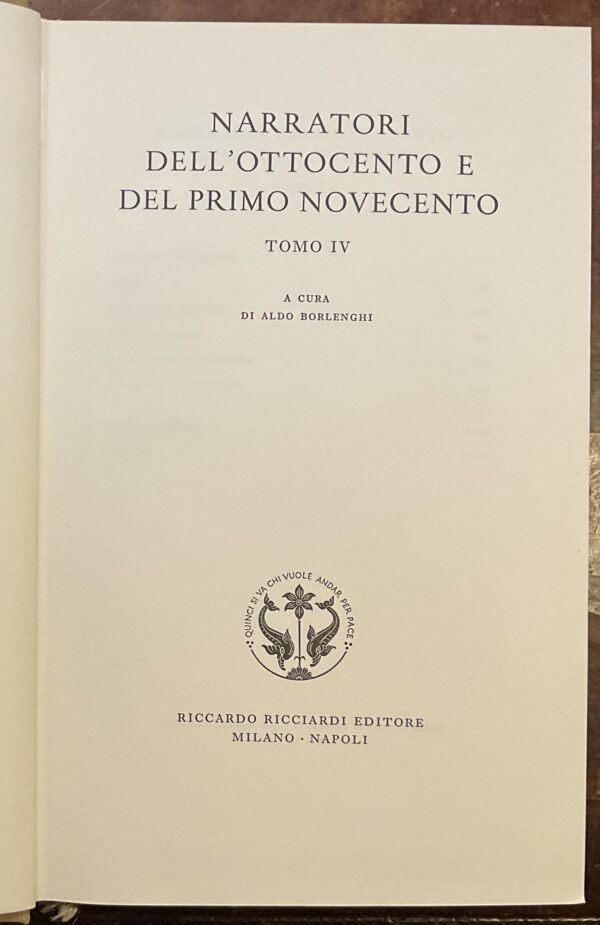 Narratori dell’Ottocento e del primo Novecento. Tomo IV. La Letteratura italiana, Storia e Testi. Volume 64 - Tomo IV