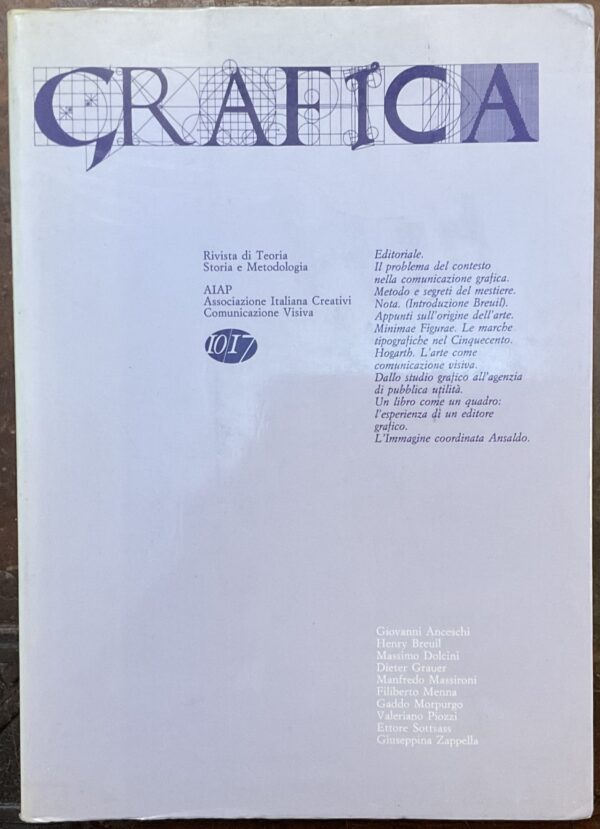 Grafica.  Rivista di teoria storia e metodologia. Febbraio 1986